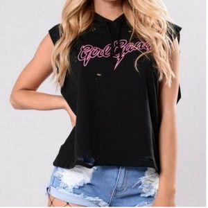 Girl gang hoodie top